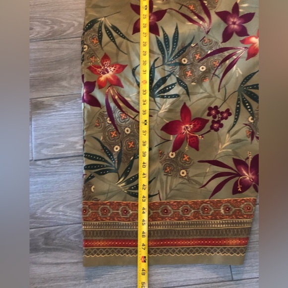 R&K Originals|Vintage tropical floral maxi dress with side buttons & side slit• - Picture 12 of 13